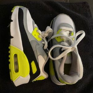 Nike size 9c white gray black fluorescent yellow